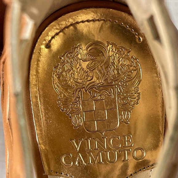 Vince Camuto tan scalloped peep toe stilettos - Picture 11 of 13